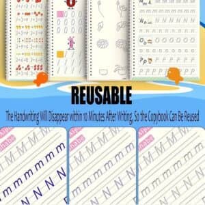 Sank Magic Practice Copybook for Kids Pakistan – 4 Reusable Books with Magic Pen, Grip & 8 Refills