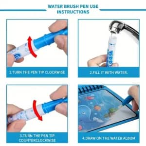Reusable Magic Water Coloring Book – Mess Free Water Painting & Drawing Book for Kids