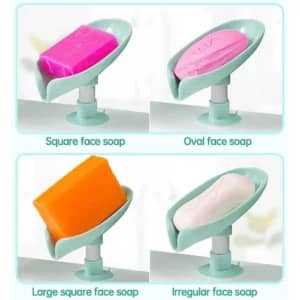 Leaf Shape Soap Holder Pakistan – Self Draining Soap Dish with Suction Cup for Bathroom & Kitchen