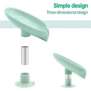Leaf Shape Soap Holder Pakistan – Self Draining Soap Dish with Suction Cup for Bathroom & Kitchen