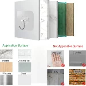 10 Pcs Transparent Stainless Steel Self Adhesive Wall Hooks – Strong Waterproof No Drill Hooks for Kitchen, Bathroom & Keys