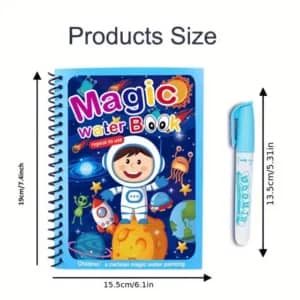 Reusable Magic Water Coloring Book – Mess Free Water Painting & Drawing Book for Kids