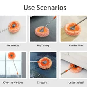 360° Rotating Microfiber Mop – Multi Purpose Floor, Glass & Car Cleaning Mop