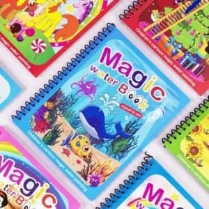 Reusable Magic Water Coloring Book – Mess Free Water Painting & Drawing Book for Kids