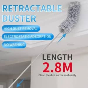 Microfiber Duster with Extension Pole – Extendable Dust Cleaner for Ceiling Fans, Furniture & High Ceilings