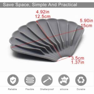 Shell Shape Self Draining Soap Dish – Silicone Soap Holder with Drain for Bathroom, Shower & Kitchen