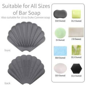 Shell Shape Self Draining Soap Dish – Silicone Soap Holder with Drain for Bathroom, Shower & Kitchen