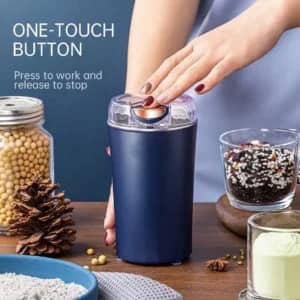 Portable Electric Coffee Grinder with 4 Stainless Steel Blades