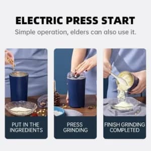 Portable Electric Coffee Grinder with 4 Stainless Steel Blades